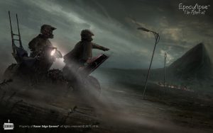 Razor Edge Games Epocylipse The AfterFall dirt bike concept art title page